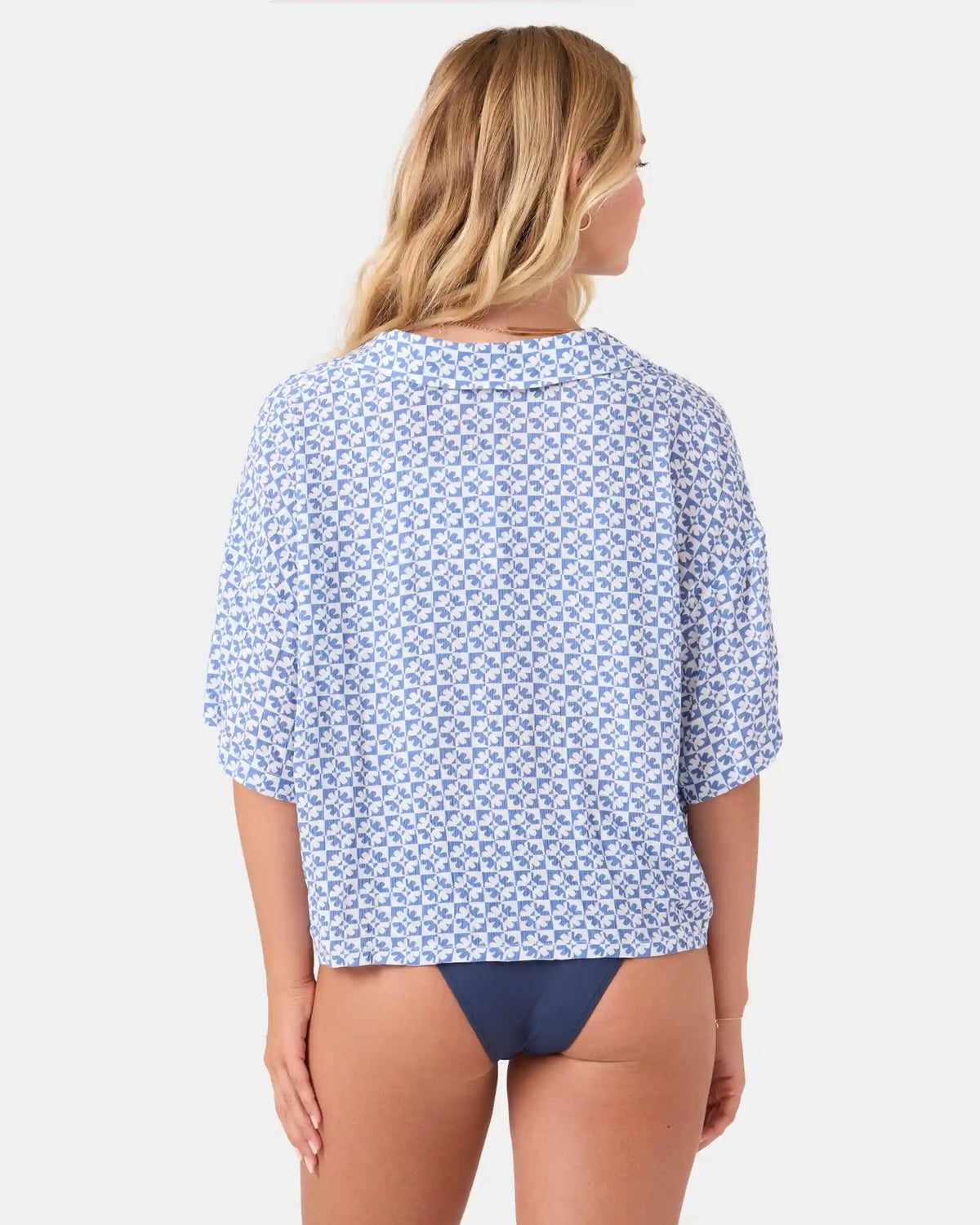 Hazy Dazy Cropped Button Up Cover Up