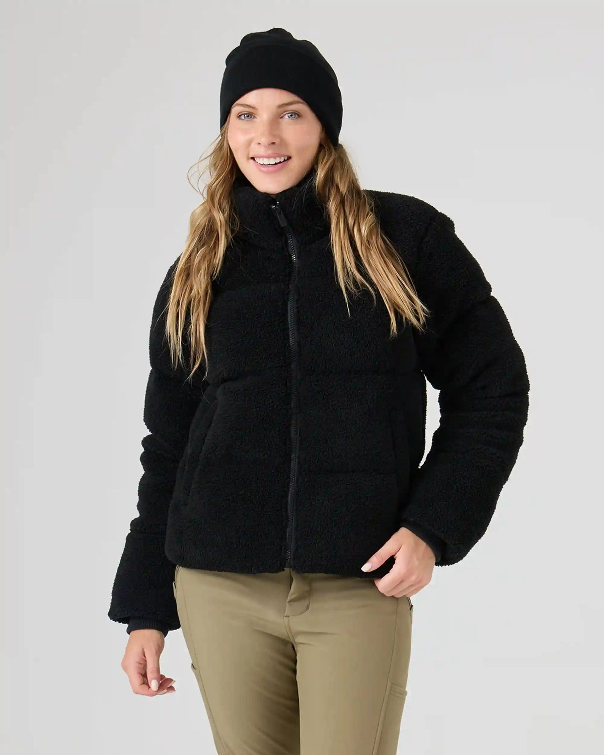 Harper Cropped Sherpa Puffer