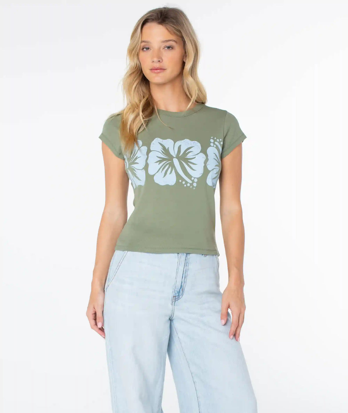 Flower Block 90S Baby Tee